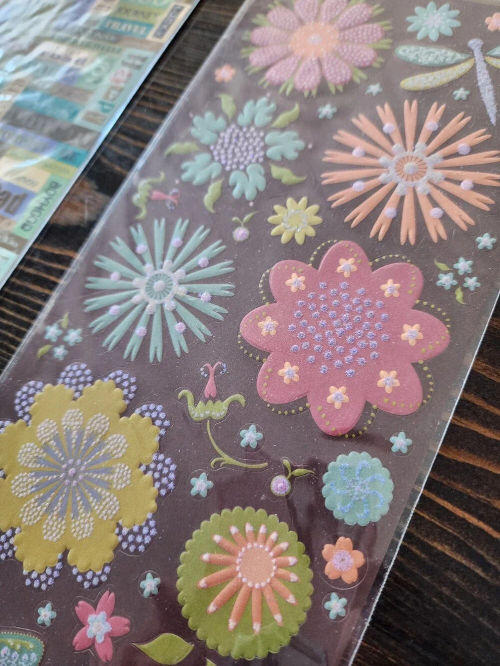 Scrapbooking Stickers - Flowers Groovy Jumbo Sheets - K&Co Lot New Retired #22
